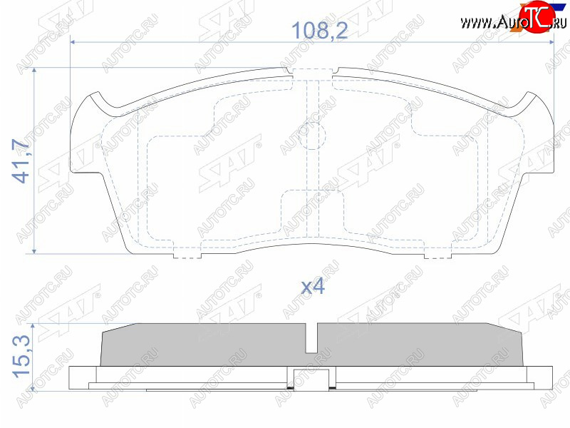 1 199 р. Колодки тормозные передние FR-FL SAT  Suzuki Aerio  RA21S, RC51S (2001-2007) седан дорестайлинг, cедан рестайлинг  с доставкой в г. Екатеринбург