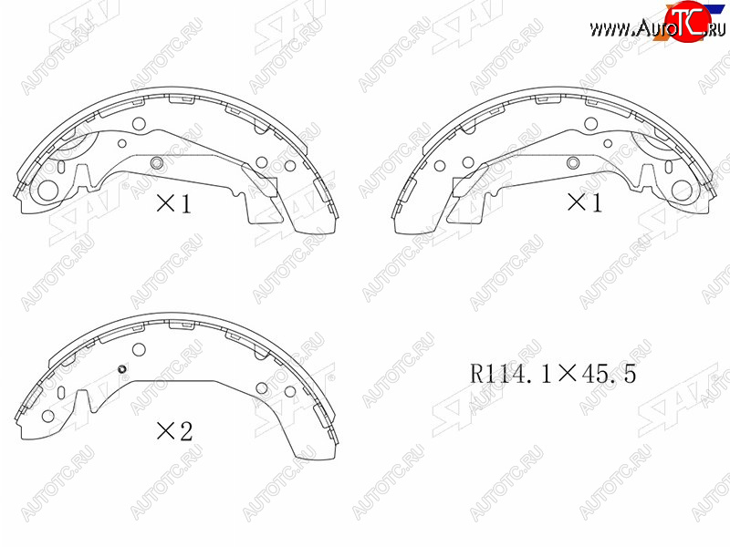 1 949 р. Колодки тормозные задние RH-LH SAT Hyundai Sonata EF рестайлинг ТагАЗ (2001-2013)  с доставкой в г. Екатеринбург