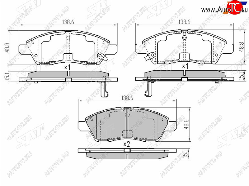 1 169 р. Колодки тормозные перед FR-FL SAT  Nissan Cube  3 (2008-2024)  с доставкой в г. Екатеринбург