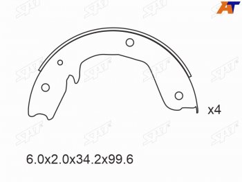 Колодки тормозные задние RH-LH SAT Mitsubishi Pajero 4 V90 дорестайлинг (2006-2011)