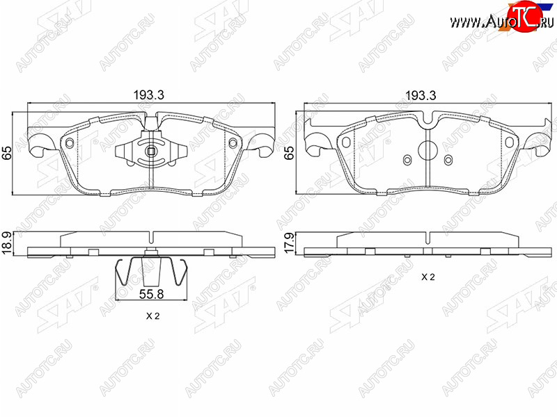 1 659 р. Колодки тормозные перед FL-FR SAT  Jaguar F-Pace  X761 (2015-2022), Land Rover Range Rover Velar  1 L560 (2017-2024)  с доставкой в г. Екатеринбург