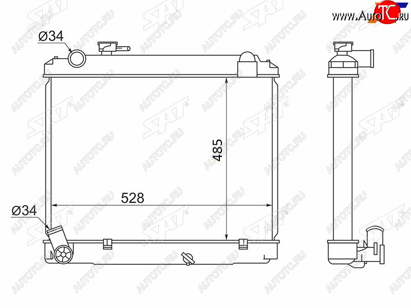 9 349 р. Радиатор SAT  Toyota Town Ace  3 (1996-2008)  с доставкой в г. Екатеринбург