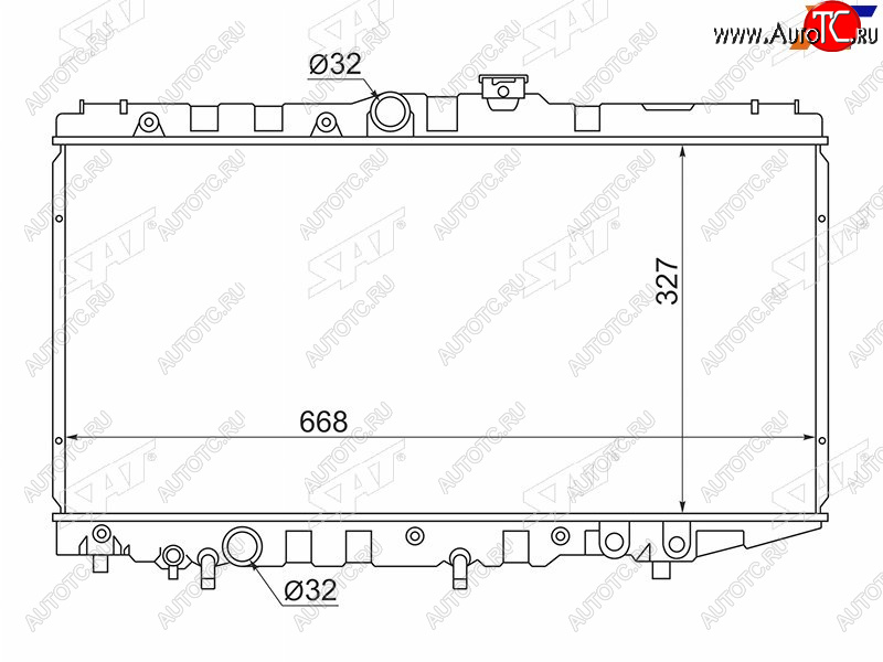 4 999 р. Радиатор SAT  Toyota Corona  T190 (1992-1994) седан дорестайлинг (применимо для Toyota Corolla (E90) 87-92 Carina (T170) 88-92 Corolla Levin 87-91 Corona (T170) 87-)  с доставкой в г. Екатеринбург