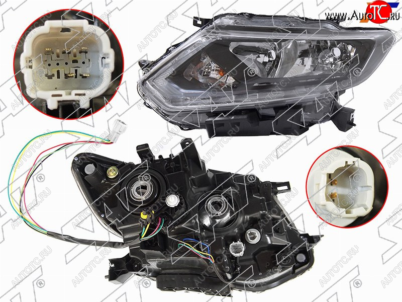 12 749 р. Фара левая (галоген, ДХО, с электрокорректором) SAT Nissan X-trail 3 T32 дорестайлинг (2013-2018)  с доставкой в г. Екатеринбург