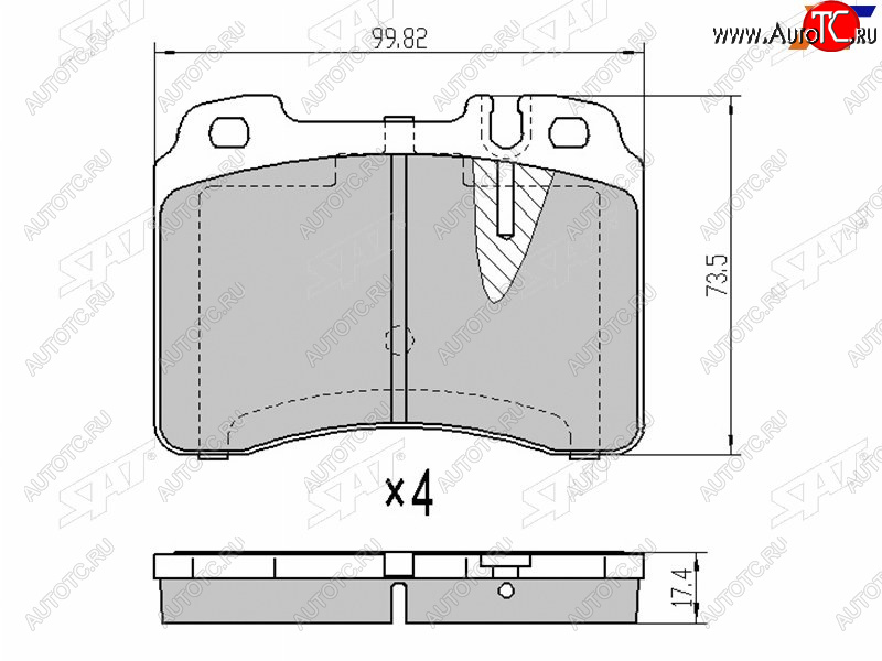 1 259 р. Колодки тормозные перед FR-FL SAT Mercedes-Benz E-Class W210 дорестайлинг седан (1996-1999)  с доставкой в г. Екатеринбург