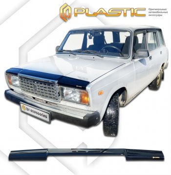 1 759 р. Дефлектор капота CA-Plastic Лада 2104 (1984-2012) (classic черный, без надписи)  с доставкой в г. Екатеринбург. Увеличить фотографию 1