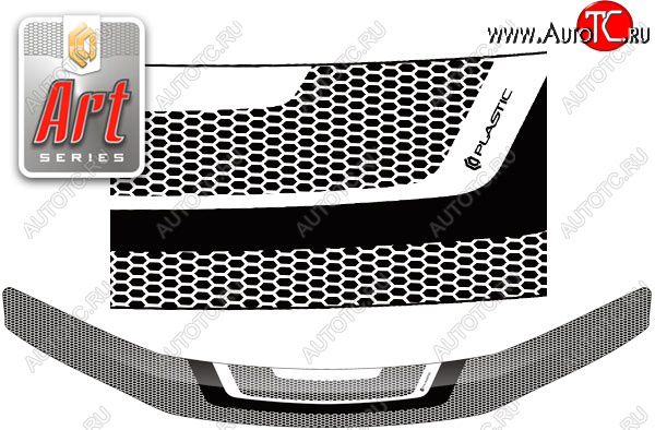 2 159 р. Дефлектор капота CA-Plastic  Lexus HS250h  F10 (2009-2013) дорестайлинг (серия ART белая)  с доставкой в г. Екатеринбург