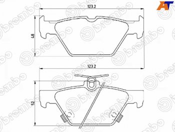 4 799 р. Колодки тормозные задние RH-LH SAT Subaru Legacy BN/B15 дорестайлинг седан (2015-2017)  с доставкой в г. Екатеринбург. Увеличить фотографию 1