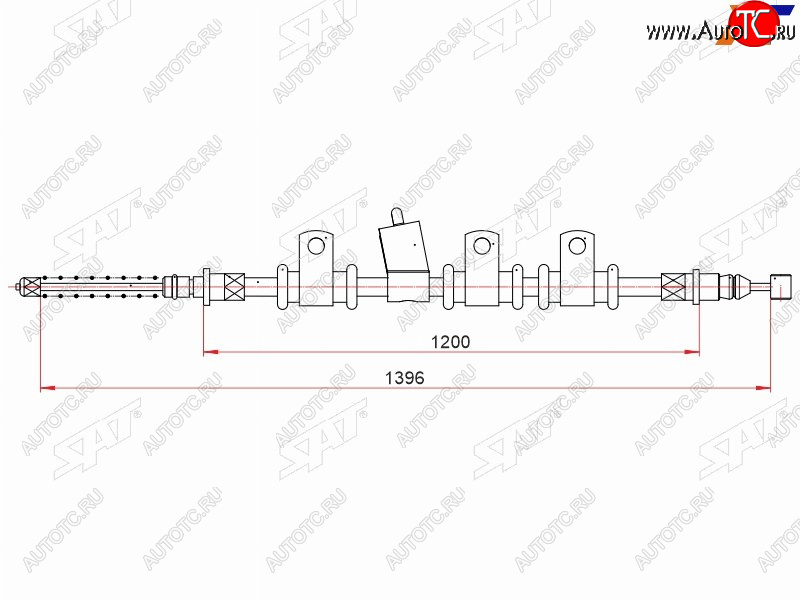 869 р. Трос ручного тормоза RH SAT  Chevrolet Aveo  T250 - Nexia  с доставкой в г. Екатеринбург