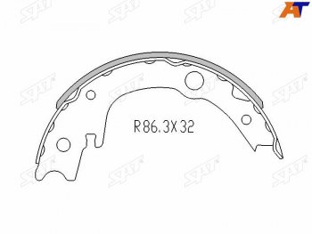 1 129 р. Колодки барабанные задние RH-LH SAT  Lifan Solano (2010-2015), Toyota Corolla  E150 (2006-2013), Toyota Ist  XP110 (2007-2016), Toyota Wish  XE20 (2009-2012) (комплект 4шт)  с доставкой в г. Екатеринбург. Увеличить фотографию 1