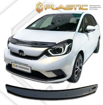 1 679 р. Дефлектор капота CA-Plastic  Honda Fit  4 GR (2019-2022) дорестайлинг (classic черный, без надписи)  с доставкой в г. Екатеринбург. Увеличить фотографию 1