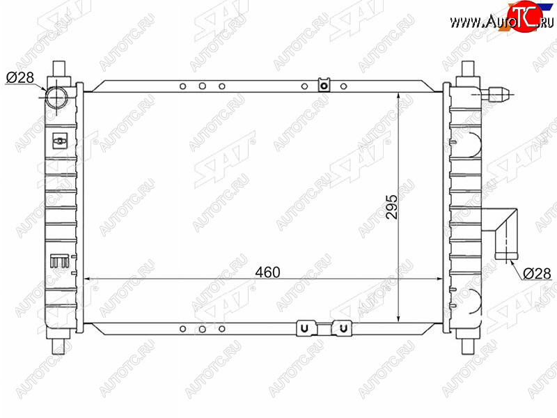 2 799 р. Радиатор SAT  Chery QQ6 (2006-2010), Daewoo Matiz ( M100,  M150,  M200,  M250,  M300) (1998-2016)  с доставкой в г. Екатеринбург