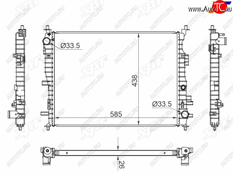 6 299 р. Радиатор охлаждающей жидкости SAT   JAC J7 (2020-2024) лифтбэк  с доставкой в г. Екатеринбург