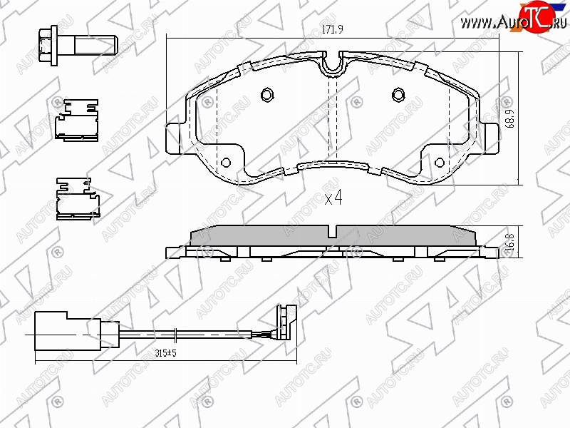 1 899 р. Колодки тормозные перед FL-FR SAT Ford Transit цельнометаллический фургон (2014-2022)  с доставкой в г. Екатеринбург