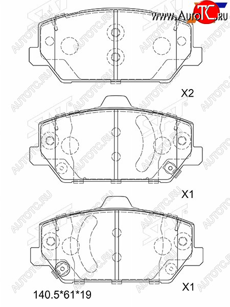 1 739 р. Колодки тормозные передние FR-FL SAT   Hyundai I30  FD (2007-2012), KIA Optima ( 4 JF,  JF) (2015-2020)  с доставкой в г. Екатеринбург