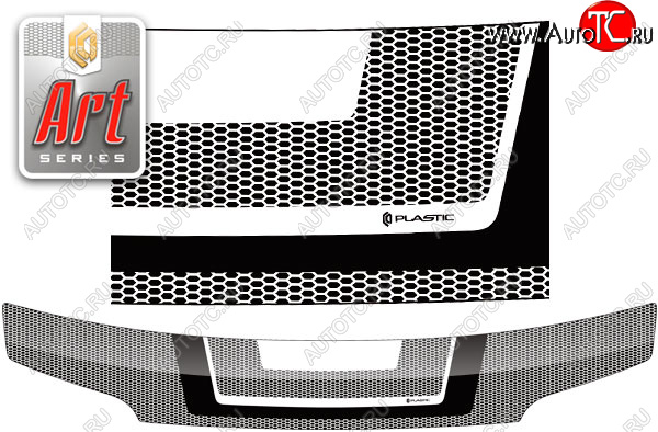 2 299 р. Дефлектор капота CA-Plastic  Daihatsu Coo (2005-2012) (серия ART белая)  с доставкой в г. Екатеринбург