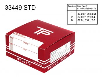 3 399 р. Кольца поршневые (комплект) STD 4G69 2,4 TPR Mitsubishi Lancer 9 1-ый рестайлинг седан (2003-2005)  с доставкой в г. Екатеринбург. Увеличить фотографию 2