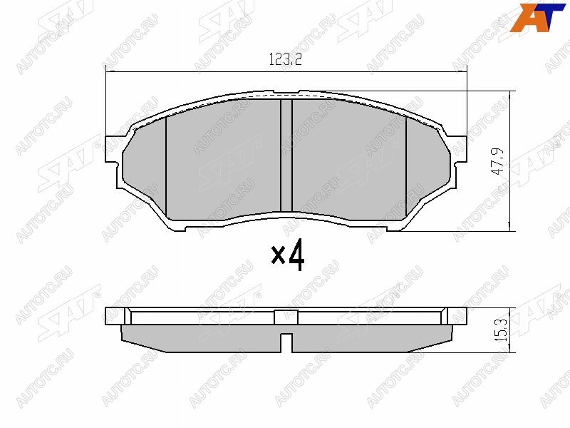 3 199 р. Колодки тормозные перед FR-FL SAT  Mitsubishi Pajero Mini  H53/H58 (1998-2012)  с доставкой в г. Екатеринбург