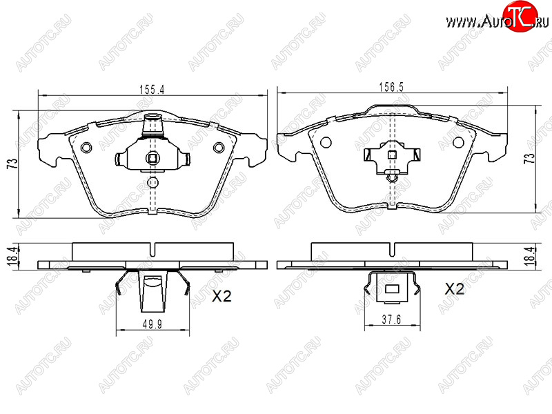 1 639 р. Колодки тормозные передние FL-FR SAT  Ford Focus (2), Mazda 3/Axela (BK,  BL)  с доставкой в г. Екатеринбург