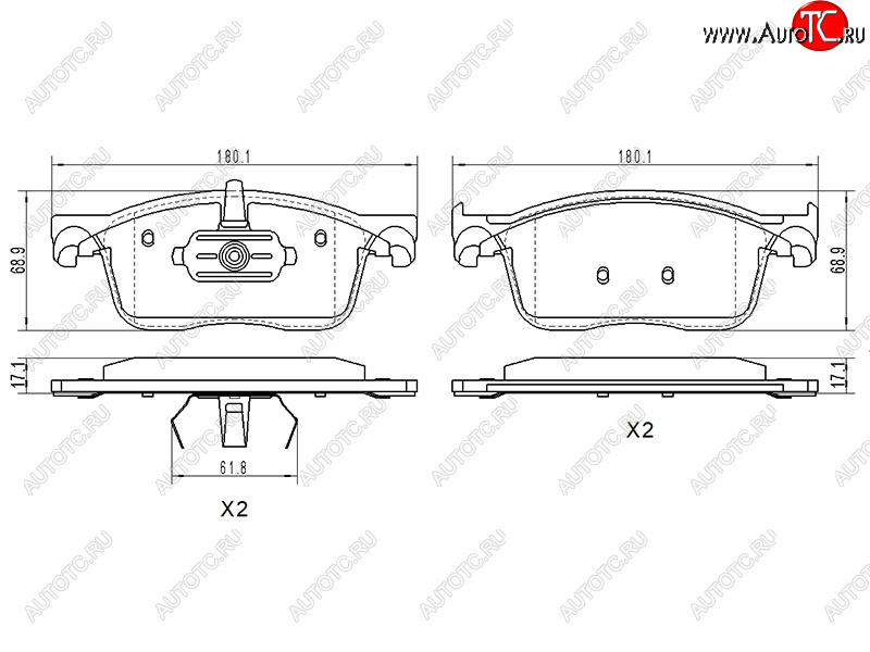 2 559 р. Колодки тормозные передние FL-FR SAT  CITROEN Jumpy (2016-2022), CITROEN SpaceTourer (2016-2022), Peugeot Expert  K0 (2016-2024), Peugeot Traveller (2016-2024)  с доставкой в г. Екатеринбург