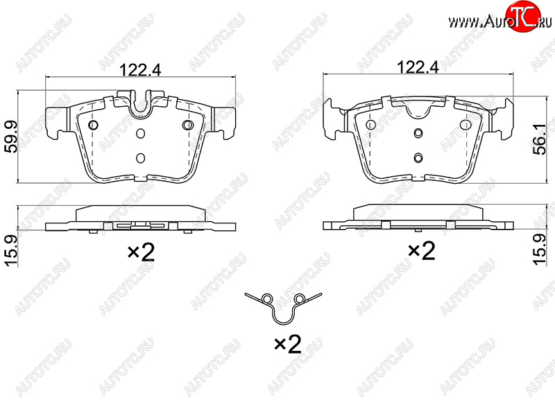 1 129 р. Колодки тормозные зад LH-RH SAT  Land Rover Range Rover Evoque ( 1 L538,  2 L551) (2011-2024), Volvo XC60 (2017-2022), Volvo XC90  L (2015-2024)  с доставкой в г. Екатеринбург