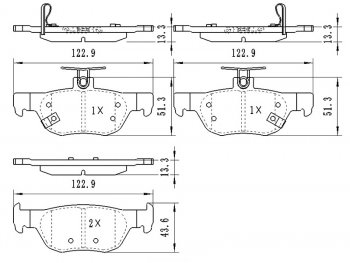 Колодки тормозные задние RH-LH SAT Mazda 3/Axela BP седан (2019-2024)