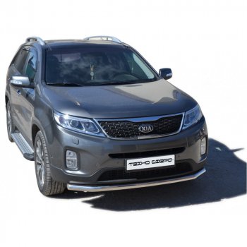 27 799 р. Пороги бумер алюминиевые с резинкой, Техно Сфера KIA Sorento BL дорестайлинг (2002-2006) (Черный глянец)  с доставкой в г. Екатеринбург. Увеличить фотографию 1