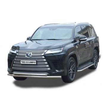 36 999 р. Защита переда труба двойная нержавейка d63, d51, Техно Сфера  Lexus LX600  J310 (2021-2022) (Нержавейка)  с доставкой в г. Екатеринбург. Увеличить фотографию 1