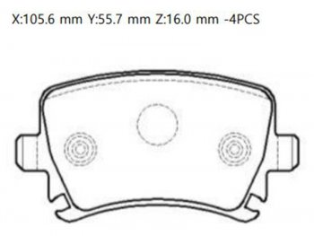 2 399 р. Колодки тормозные зад LH-RH SAT  Haval F7, F7x, Skoda Octavia (A5), Superb (B6 (3T),  B6 (3T5),  (B6) 3T), Yeti  с доставкой в г. Екатеринбург. Увеличить фотографию 1