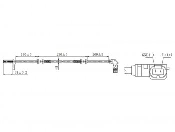 Датчик ABS передний RH-LH SAT Mercedes-Benz C-Class S203 дорестайлинг универсал (2001-2004)