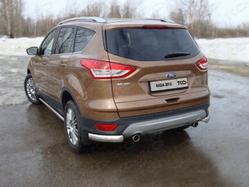 12 999 р. Защита задняя уголки овальные 75х42 мм, ТСС Тюнинг Ford Kuga 2 дорестайлинг (2013-2016)  с доставкой в г. Екатеринбург. Увеличить фотографию 1