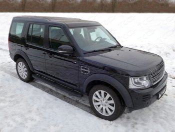 21 349 р. Пороги алюминиевые с пластиковой накладкой ТСС Тюнинг  Land Rover Discovery  4 L319 (2009-2016) (карбон черные)  с доставкой в г. Екатеринбург. Увеличить фотографию 1