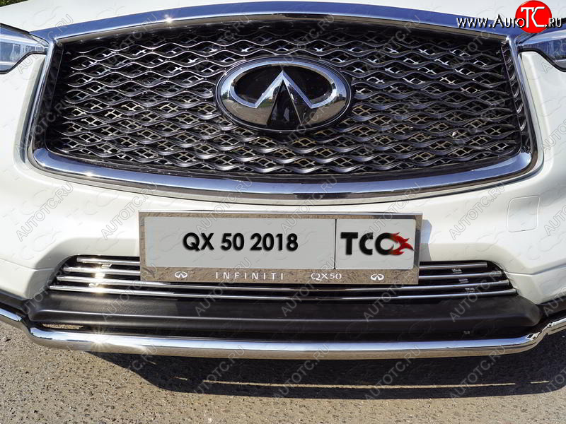 6 249 р. Рамка гос. номера ТСС Тюнинг INFINITI Qx50 J55 (2017-2022) (нержавейка)  с доставкой в г. Екатеринбург