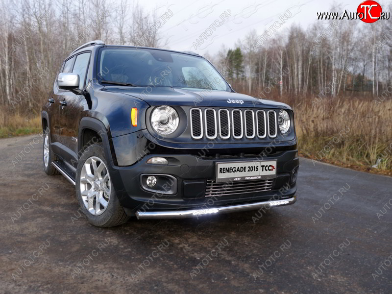 6 249 р. Рамка гос. номера ТСС Тюнинг  Jeep Renegade (2015-2024) (нержавейка)  с доставкой в г. Екатеринбург