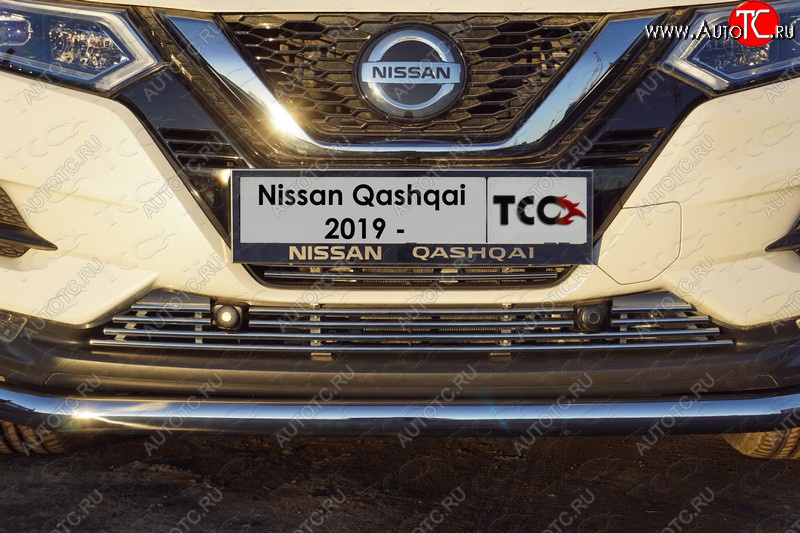 4 999 р. Рамка гос. номера ТСС Тюнинг  Nissan Qashqai  2 (2017-2022) J11 рестайлинг (нержавейка)  с доставкой в г. Екатеринбург