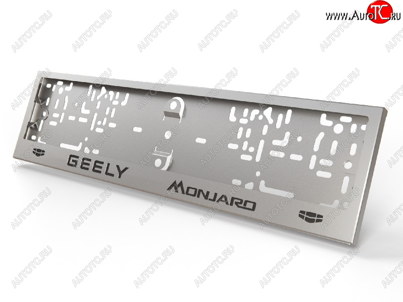 5 299 р. Рамка гос. номера ТСС Тюнинг Geely Monjaro (2022-2025) (нержавейка)  с доставкой в г. Екатеринбург