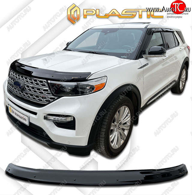 2 079 р. Дефлектор капота (рынок США) CA-Plastic  Ford Explorer  U625 (2019-2024) 5 дв. (Classic черный)  с доставкой в г. Екатеринбург