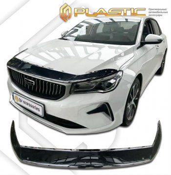 2 199 р. Дефлектор капота (exclusive) CA-Plastic  Geely Emgrand  SS11 (2021-2024) (Classic черный)  с доставкой в г. Екатеринбург. Увеличить фотографию 1