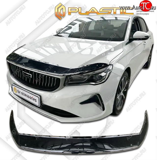 2 199 р. Дефлектор капота (exclusive) CA-Plastic  Geely Emgrand  SS11 (2021-2024) (Classic черный)  с доставкой в г. Екатеринбург