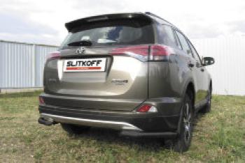 Защита заднего бампера уголки d57 Slitkoff Toyota RAV4 XA40 5 дв. рестайлинг (2015-2019) ()