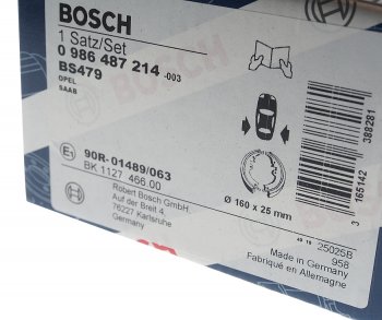 2 099 р. Колодки тормозные задние барабанные (4шт.) BOSCH Opel Astra F седан рестайлинг (1994-1998)  с доставкой в г. Екатеринбург. Увеличить фотографию 4