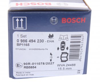 3 189 р. Колодки тормозные задние (4шт.) BOSCH Hyundai Starex/Grand Starex/H1 TQ дорестайлинг (2007-2013)  с доставкой в г. Екатеринбург. Увеличить фотографию 4