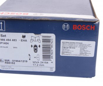 5 499 р. Колодки тормозные передние (4шт.) BOSCH Chrysler 300C LX седан (2004-2011)  с доставкой в г. Екатеринбург. Увеличить фотографию 4