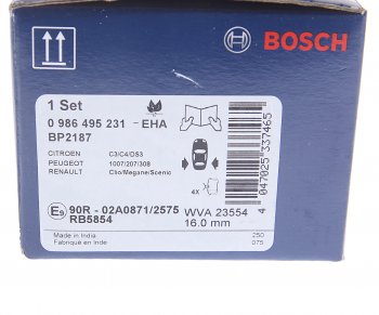 1 449 р. Колодки тормозные задние (4шт.) BOSCH Volkswagen Bora (1998-2005)  с доставкой в г. Екатеринбург. Увеличить фотографию 4