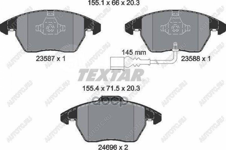 4 999 р. Колодки тормозные передние (4шт.) TEXTAR Audi A1 8X1 хэтчбэк 3 дв. дорестайлинг (2010-2014)  с доставкой в г. Екатеринбург