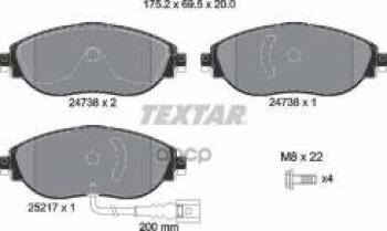 8 399 р. Колодки тормозные передние (4шт.) TEXTAR  Audi Q3  F3 (2018-2022), Volkswagen Golf  7 (2017-2020), Volkswagen Tiguan  Mk2 (2016-2022)  с доставкой в г. Екатеринбург. Увеличить фотографию 1