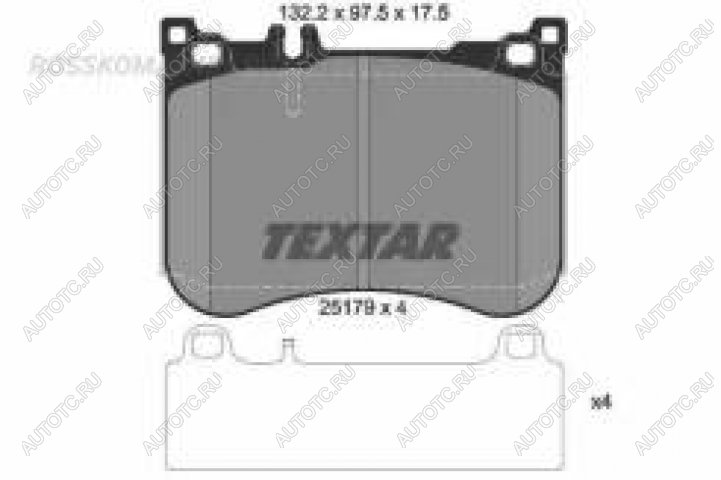 10 599 р. Колодки тормозные передние (4шт.) TEXTAR Mercedes-Benz S class X222 седан 2-ой рестайлинг (2018-2020)  с доставкой в г. Екатеринбург