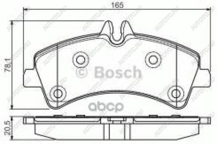 3 099 р. Колодки тормозные задние (4шт.) BOSCH Mercedes-Benz Sprinter W906 рестайлинг (2014-2018)  с доставкой в г. Екатеринбург