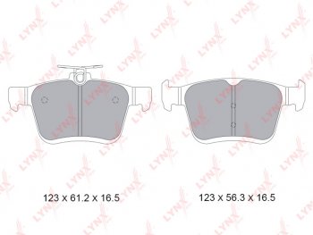 2 339 р. Колодки тормозные задние (4шт.) LYNX  Audi A3 (8VS седан,  8VA хэтчбэк 5 дв.,  8V1,  8Y седан,  8Y хэтчбэк 5 дв.), TT (8S), Volkswagen Golf (7)  с доставкой в г. Екатеринбург. Увеличить фотографию 1