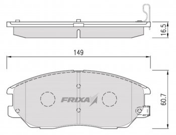 1 289 р. Колодки тормозные передние (4шт.) HANKOOK FRIXA Hyundai Santa Fe CM дорестайлинг (2006-2009)  с доставкой в г. Екатеринбург. Увеличить фотографию 1